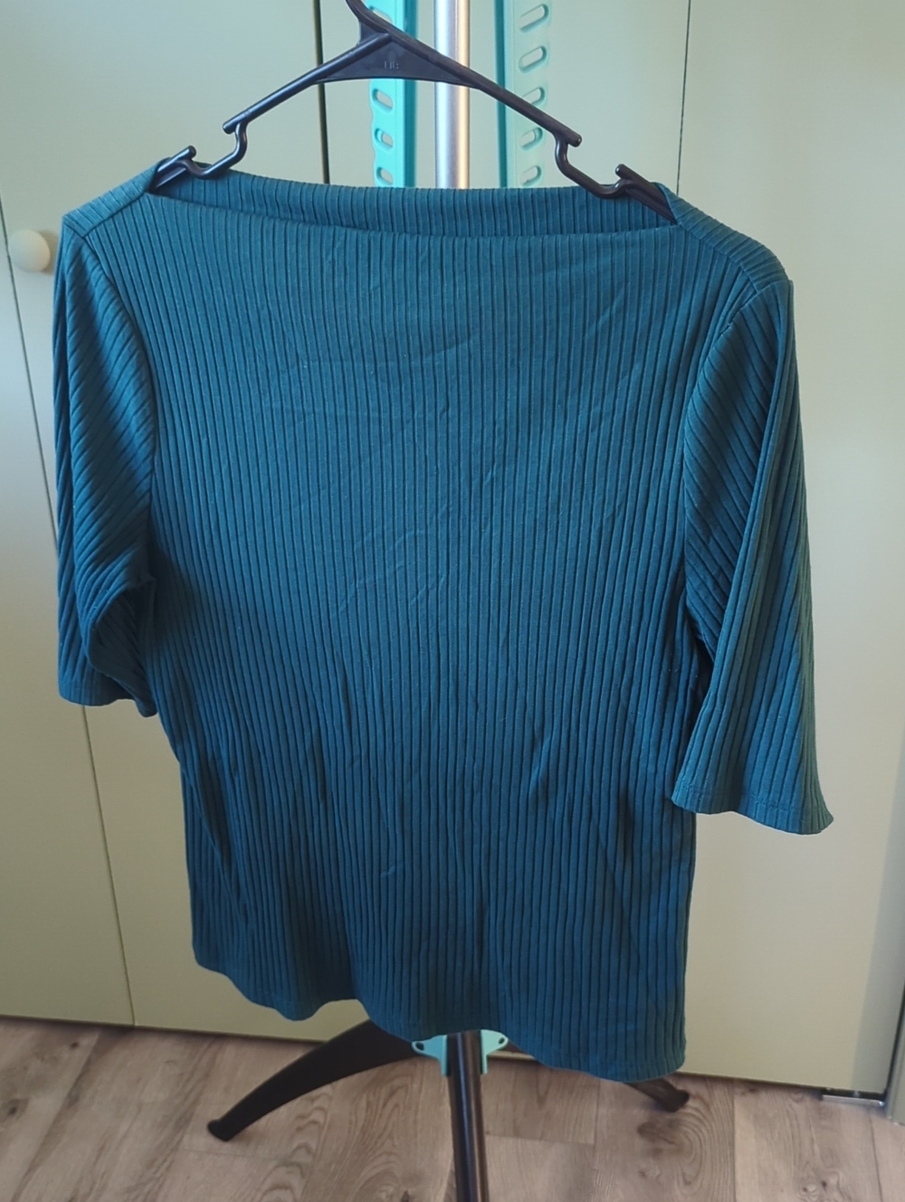 Old Navy Ribbed Short-Sleeve Top in Teal Green